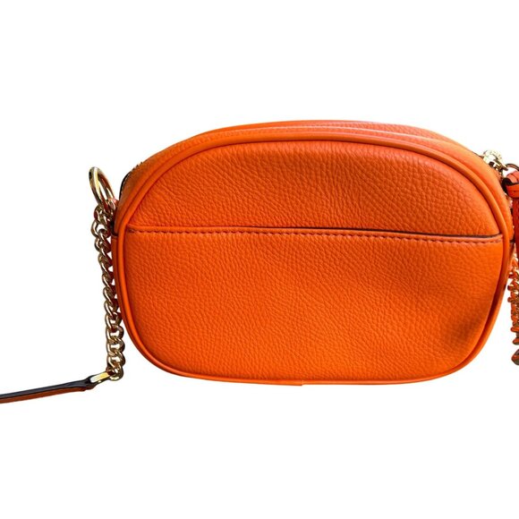Michael Kors Orange Leather Crossbody Bag With Chain Strap - Picture 3 of 9